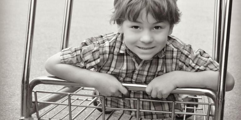 boy with plaid shirt
